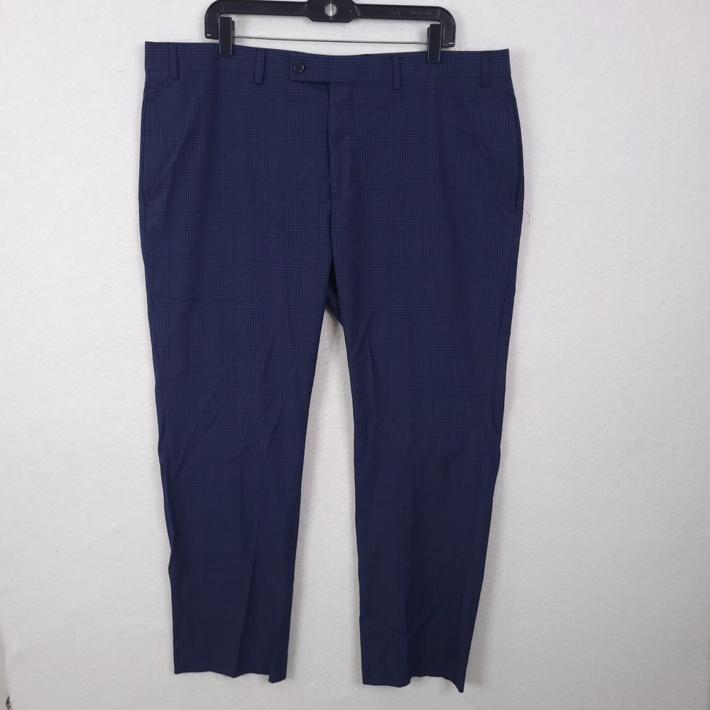 Lauren Ralph Lauren Dress Pants Men 40x30 Navy Glen Plaid Stretch Trousers - Picture 2 of 13